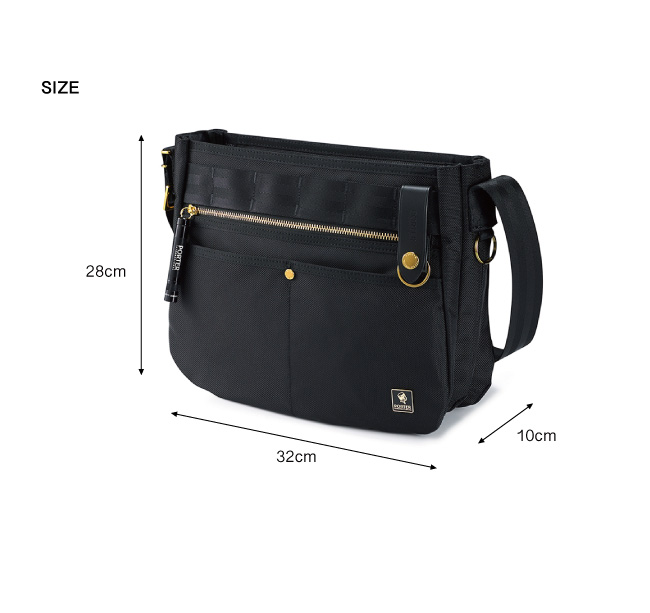 PORTER/HEAT MESSENGER BAG（L） Porter Yoshida HEAT Messenger Bag - Black