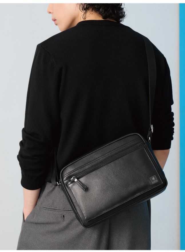 【PORTERNA】As Look Shoulder Bag Porter-Yoshida & Co. POTR Monogram Shoulder Bag - Black
